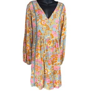 bohemian-style floral tunic blouse or dress by the brand rustydusty xl